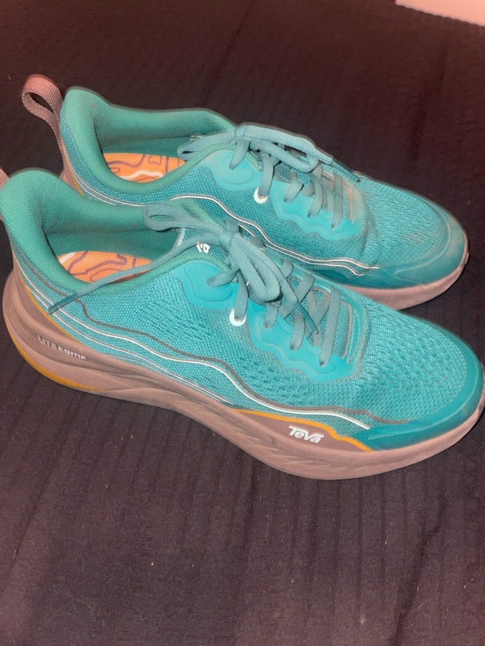 Teva Women's Teal Athletic Sneakers with Gold Accent